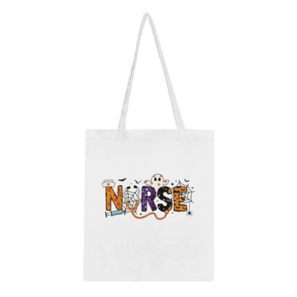 Nurse Halloween Tote Bag – Eco-Friendly, 100% Cotton, Large Capacity & Custom Designs